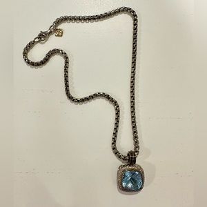 David Yurman Albion Necklace Blue Topaz & Diamonds